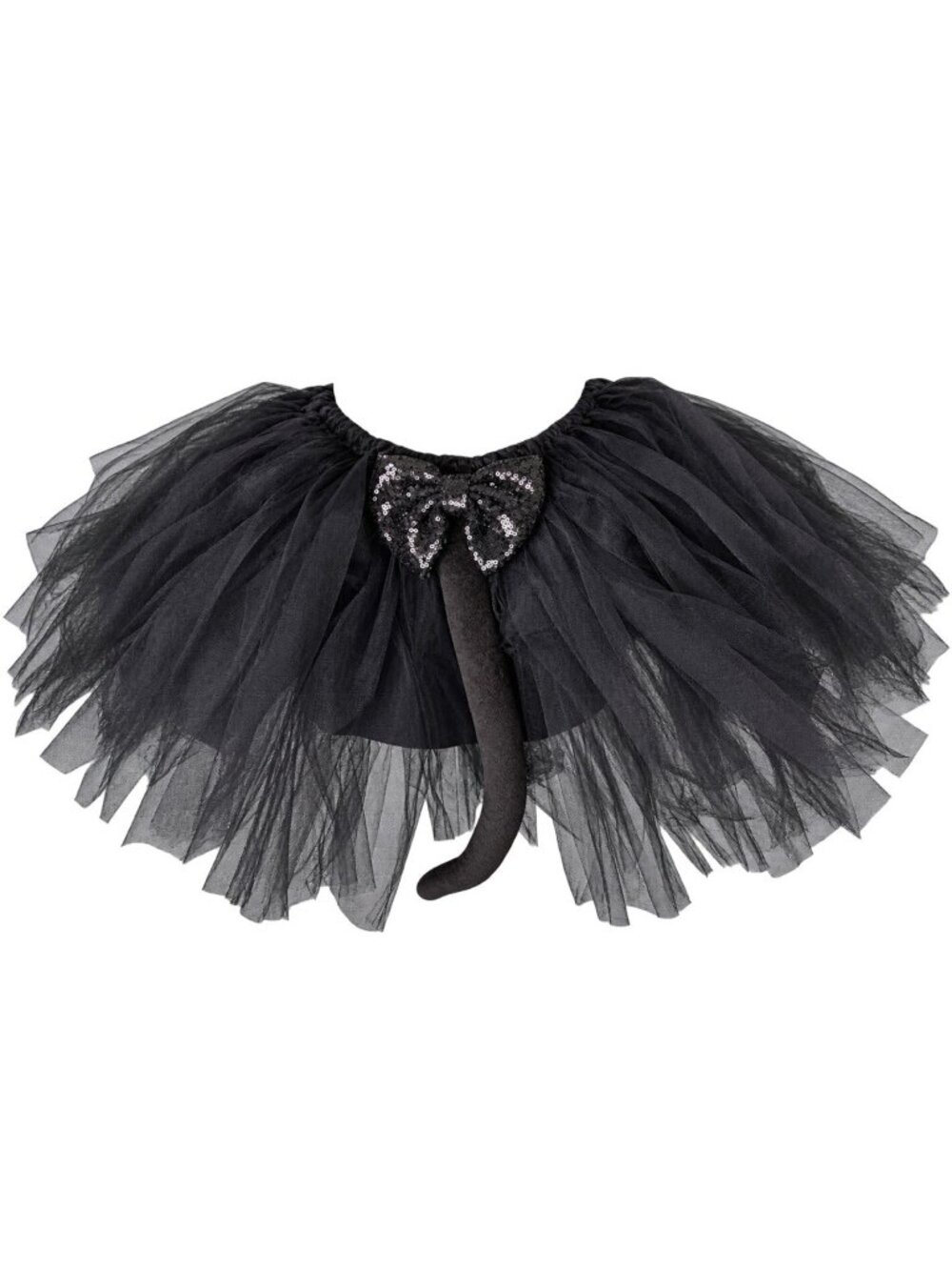 Black Tutu Cat Skirt Tulle Ballet Halloween With Tail Bow Adult New